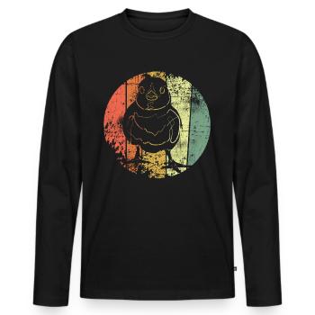 Chick - Men's Premium Organic Long Sleeve Shirt - black - Front - Nico (187cm)