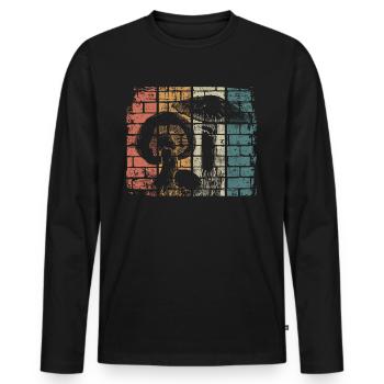 Champignon - T-shirt manches longues Premium bio Homme - noir - Devant - Nico (187cm)