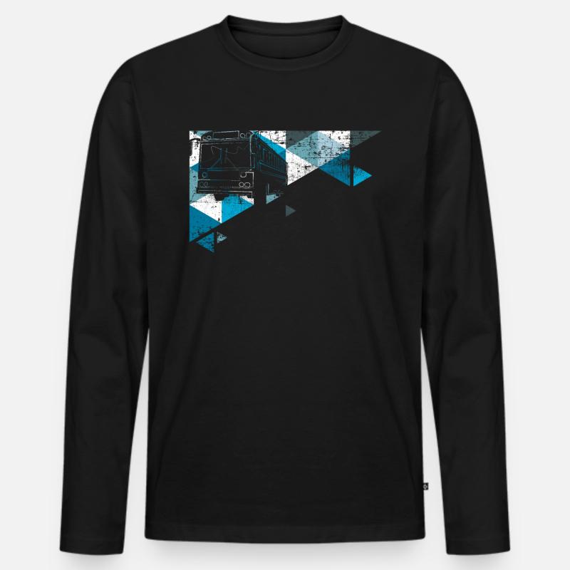 Bus - Männer Premium Bio Langarmshirt - Schwarz