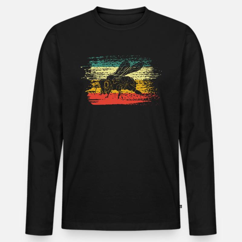 Imker Biene - Männer Premium Bio Langarmshirt - Schwarz