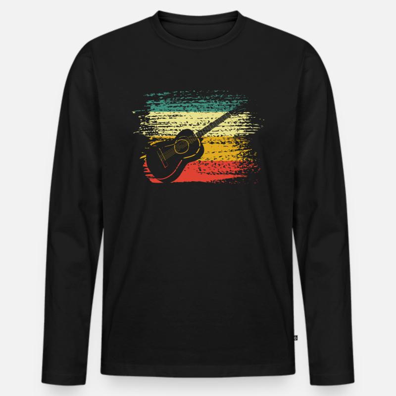 Gitarre - Männer Premium Bio Langarmshirt - Schwarz