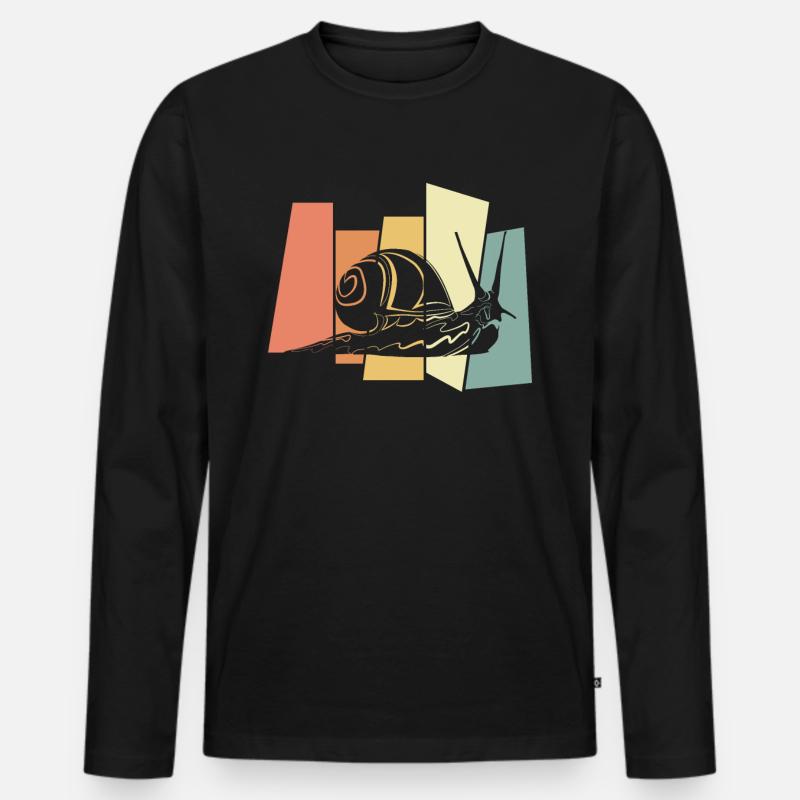 Schnecke - Männer Premium Bio Langarmshirt - Schwarz