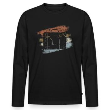Voyager valise vacanciers - T-shirt manches longues Premium bio Homme - noir - Devant - Nico (187cm)