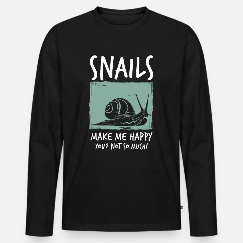 Schnecke - Männer Premium Bio Langarmshirt - Schwarz