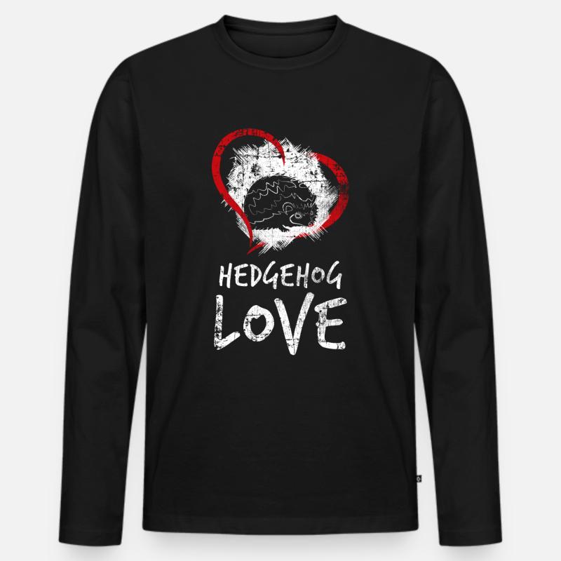 Igel - Männer Premium Bio Langarmshirt - Schwarz