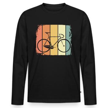 Rennrad - Männer Premium Bio Langarmshirt - Schwarz - Vorne - Nico (187cm)