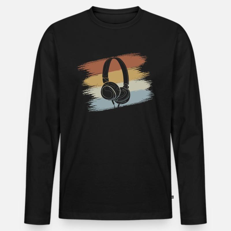 Musik - Männer Premium Bio Langarmshirt - Schwarz