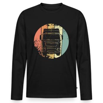 Poids lourds - T-shirt manches longues Premium bio Homme - noir - Devant - Nico (187cm)