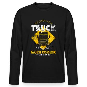 Truck - Men's Premium Organic Long Sleeve Shirt - black - Front - Nico (187cm)