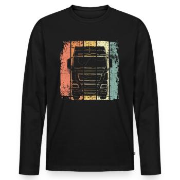 Poids lourds - T-shirt manches longues Premium bio Homme - noir - Devant - Nico (187cm)