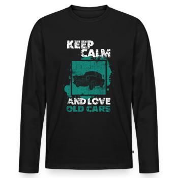 Voiture de collection - T-shirt manches longues Premium bio Homme - noir - Devant - Nico (187cm)