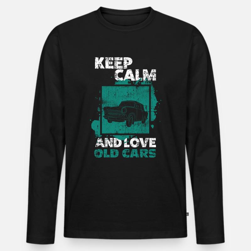 Auto Oldtimer - Männer Premium Bio Langarmshirt - Schwarz