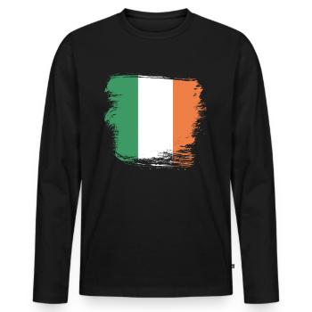 Ireland Irish flag - Men's Premium Organic Long Sleeve Shirt - black - Front - Nico (187cm)