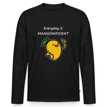 mangue - T-shirt manches longues Premium bio Homme - noir - Devant - Nico (187cm)
