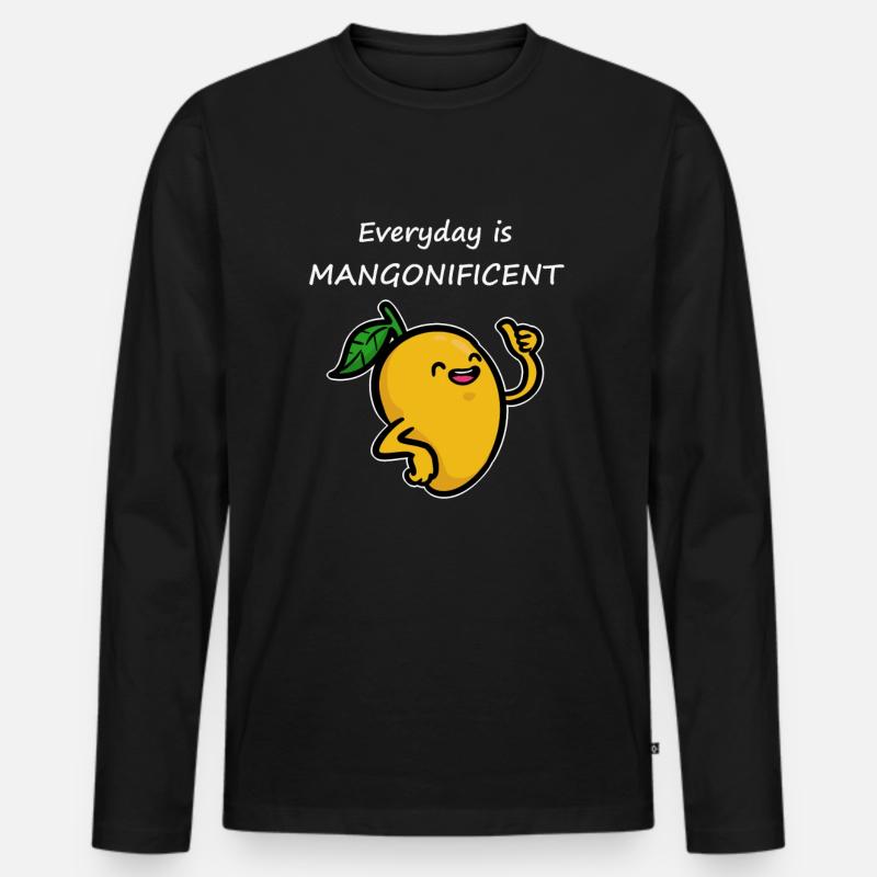 Mango - Männer Premium Bio Langarmshirt - Schwarz