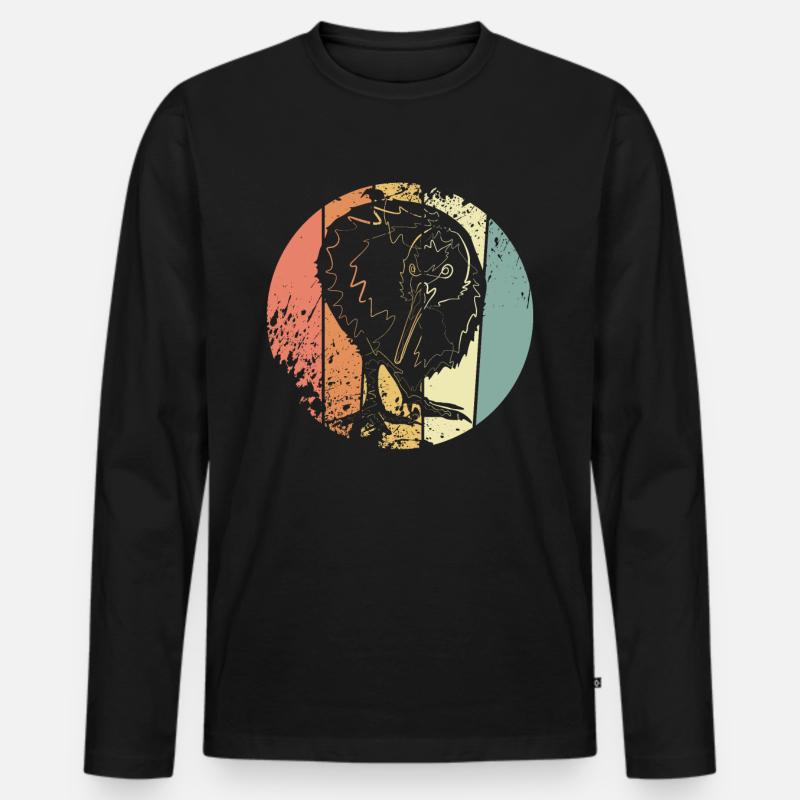 Kiwi Neuseeland Backpacker - Männer Premium Bio Langarmshirt - Schwarz