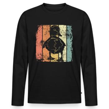 Entchen Baby Ente - Männer Premium Bio Langarmshirt - Schwarz - Vorne - Nico (187cm)