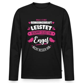 Cleaning lady Cleaner - Men's Premium Organic Long Sleeve Shirt - black - Front - Nico (187cm)