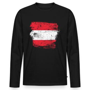 Austria - Men's Premium Organic Long Sleeve Shirt - black - Front - Nico (187cm)