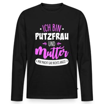 Cleaning lady mother - Men's Premium Organic Long Sleeve Shirt - black - Front - Nico (187cm)
