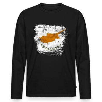 Chypre - T-shirt manches longues Premium bio Homme - noir - Devant - Nico (187cm)