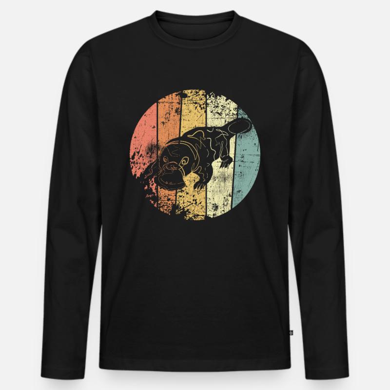 Schnabeltier - Männer Premium Bio Langarmshirt - Schwarz