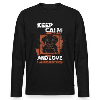 Labrador - Men's Premium Organic Long Sleeve Shirt - black - Front - Nico (187cm)