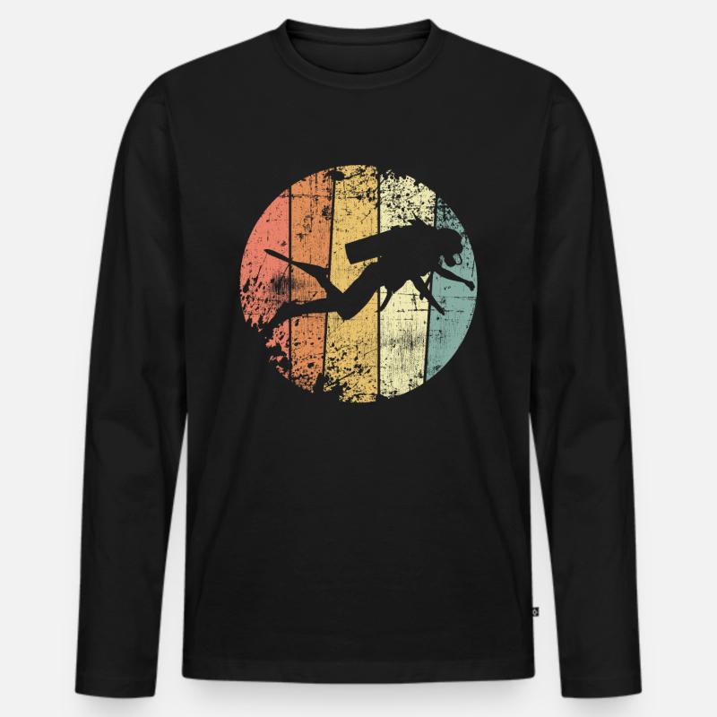 Taucher - Männer Premium Bio Langarmshirt - Schwarz