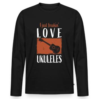 Ukulele - Männer Premium Bio Langarmshirt - Schwarz - Vorne - Nico (187cm)