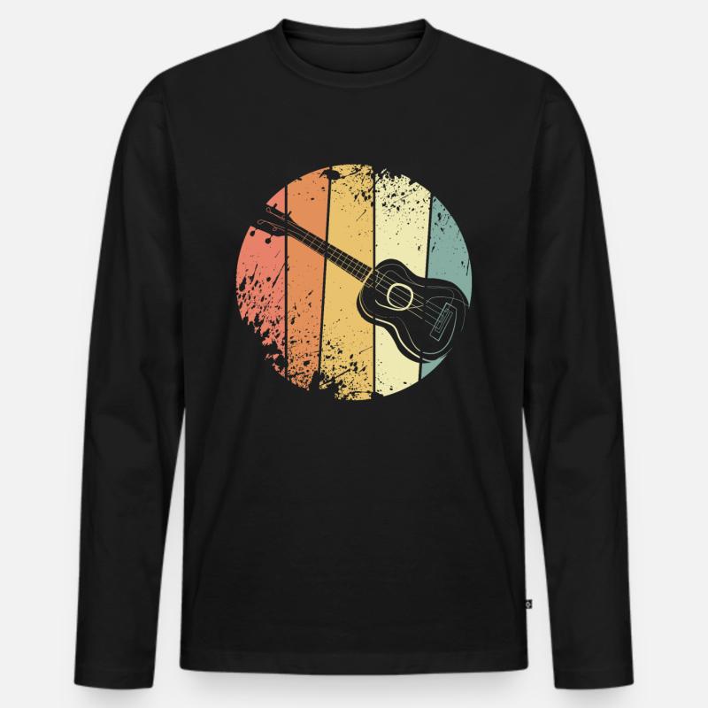 Ukulele - Männer Premium Bio Langarmshirt - Schwarz