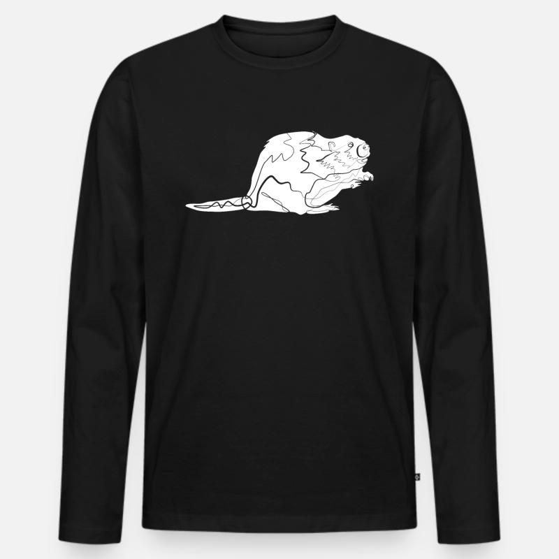 Biber - Männer Premium Bio Langarmshirt - Schwarz