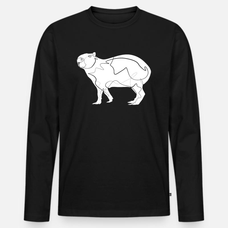 Capybara - Männer Premium Bio Langarmshirt - Schwarz