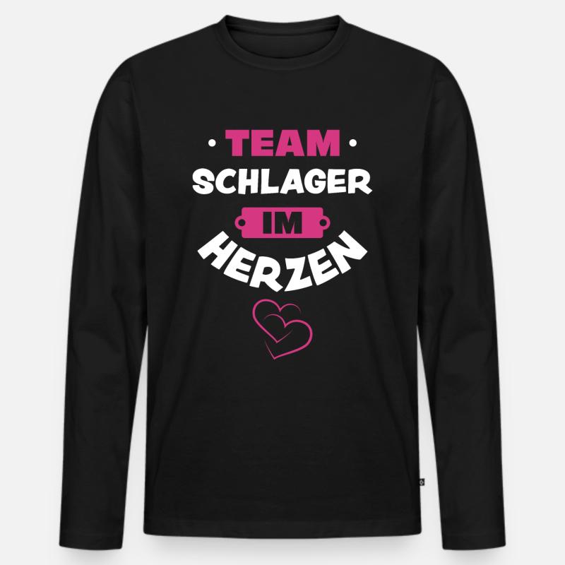 Schlager - Männer Premium Bio Langarmshirt - Schwarz