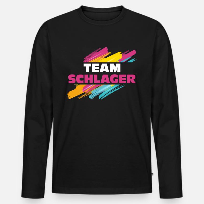 Schlager Gruppe - Männer Premium Bio Langarmshirt - Schwarz