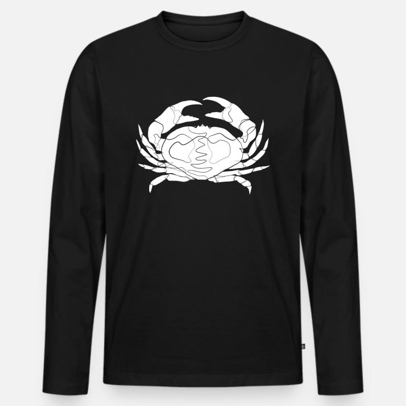 Krebs Krabbe - Männer Premium Bio Langarmshirt - Schwarz