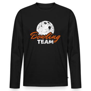 Équipe de bowling - T-shirt manches longues Premium bio Homme - noir - Devant - Nico (187cm)