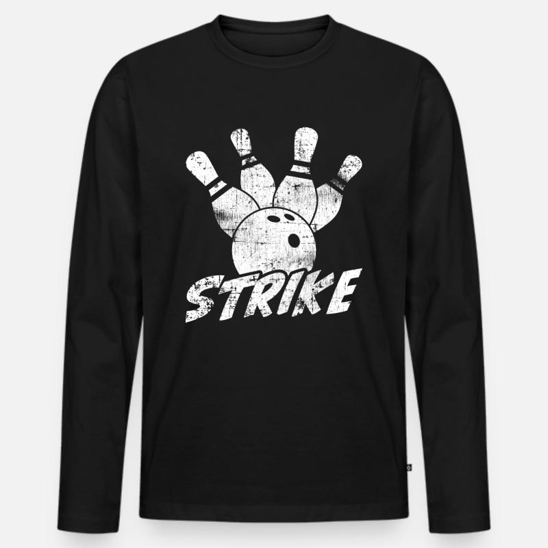 Bowling - Männer Premium Bio Langarmshirt - Schwarz