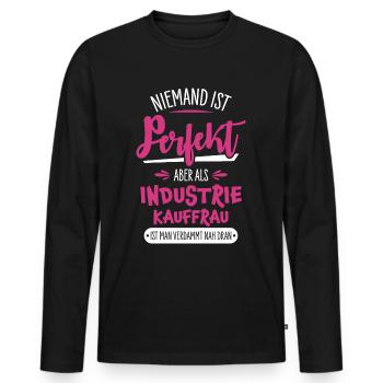 Industrial clerk - Men's Premium Organic Long Sleeve Shirt - black - Front - Nico (187cm)