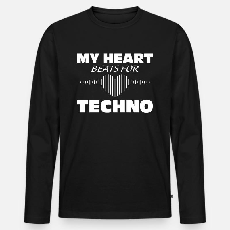 Techno - Männer Premium Bio Langarmshirt - Schwarz