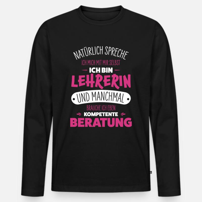 Lehrerin - Männer Premium Bio Langarmshirt - Schwarz