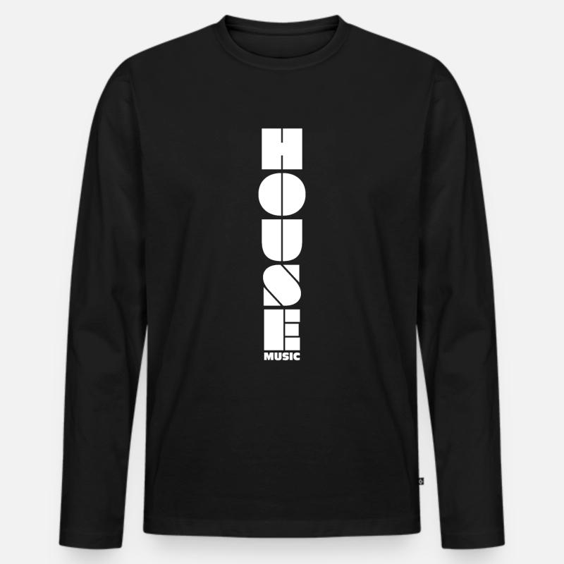 House - Männer Premium Bio Langarmshirt - Schwarz