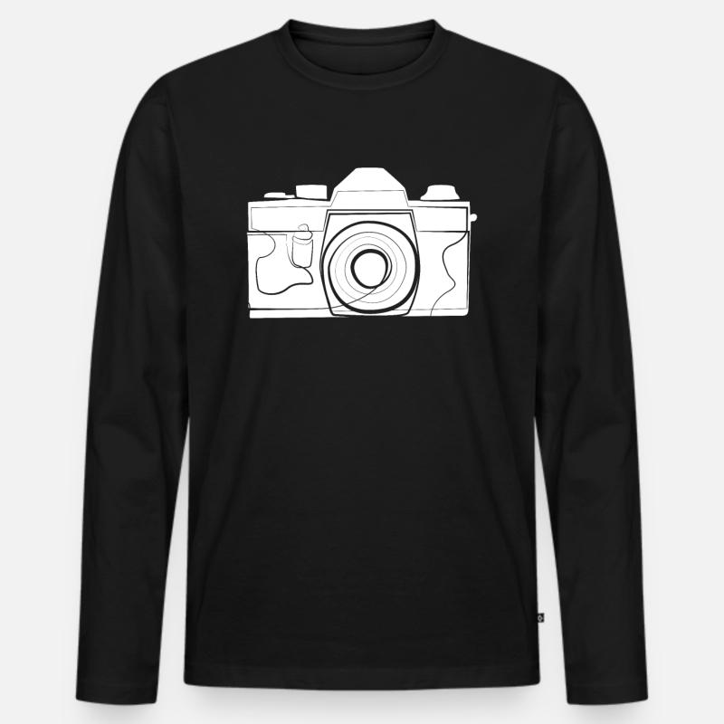 Kamera - Männer Premium Bio Langarmshirt - Schwarz