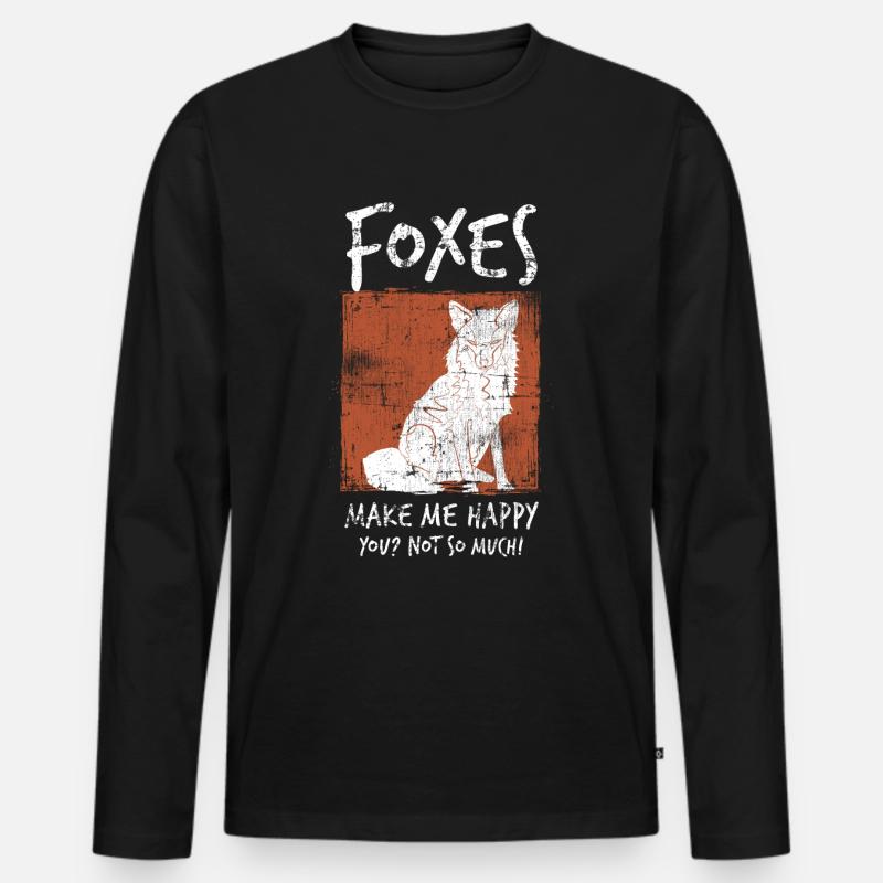 Fuchs - Männer Premium Bio Langarmshirt - Schwarz