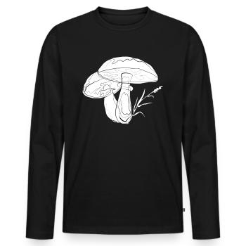 Pilze - Männer Premium Bio Langarmshirt - Schwarz - Vorne - Nico (187cm)