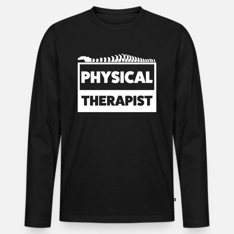 Physiotherapeut - Männer Premium Bio Langarmshirt - Schwarz