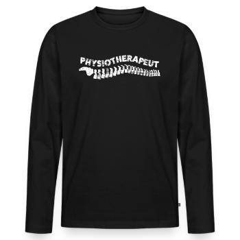 Physiotherapist - Men's Premium Organic Long Sleeve Shirt - black - Front - Nico (187cm)