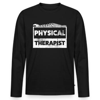 Physiotherapeut - Männer Premium Bio Langarmshirt - Schwarz - Vorne - Nico (187cm)