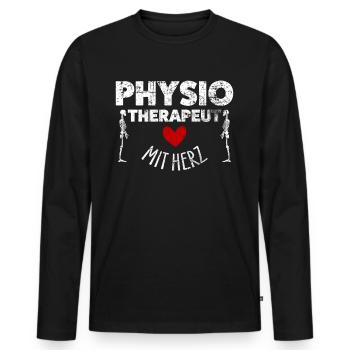 Physiotherapist - Men's Premium Organic Long Sleeve Shirt - black - Front - Nico (187cm)