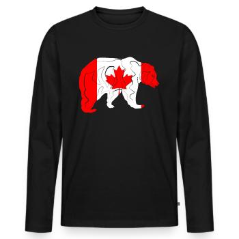 Canada - Men's Premium Organic Long Sleeve Shirt - black - Front - Nico (187cm)