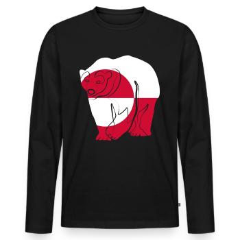 Greenland - Men's Premium Organic Long Sleeve Shirt - black - Front - Nico (187cm)